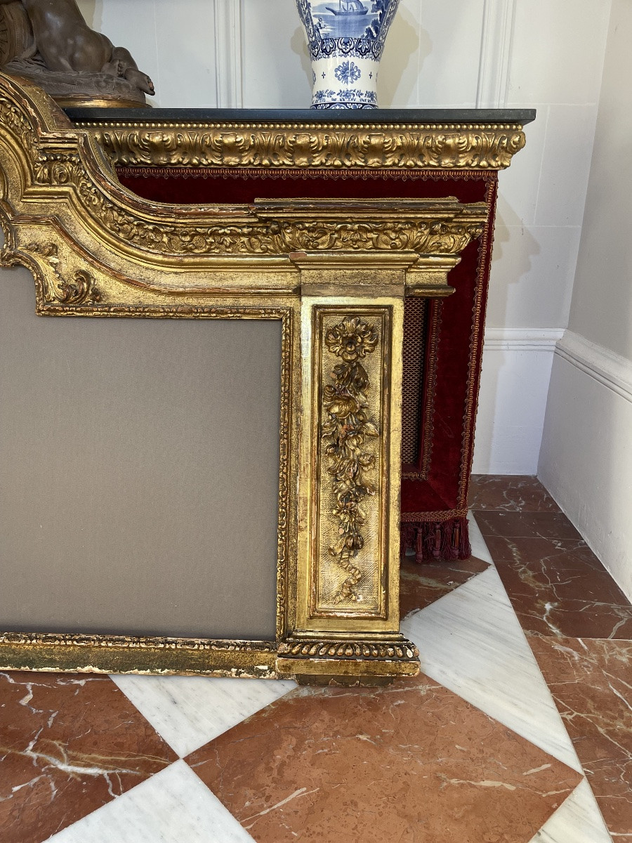 Important Napoleon III Style Headboard In Carved And Gilded Wood – 200 Cm – Circa 1850/1870-photo-3