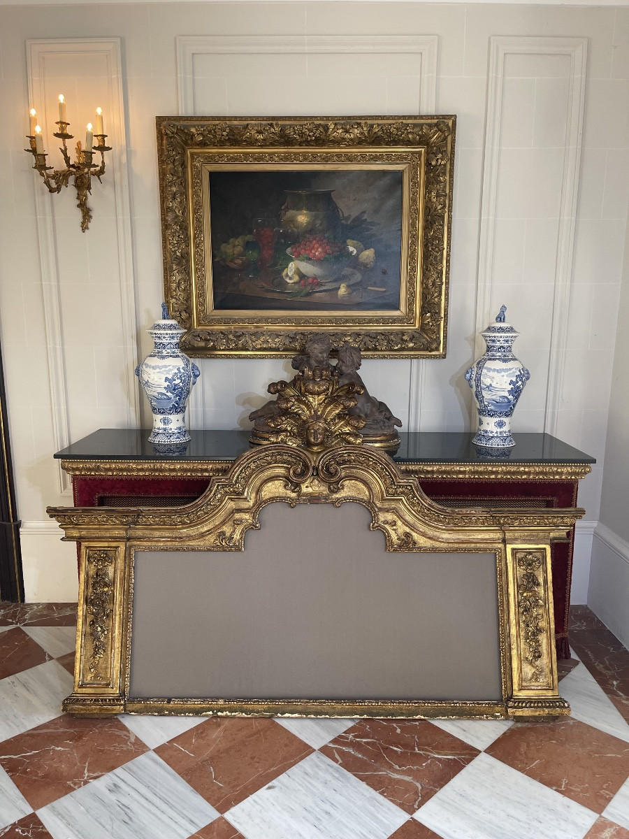 Important Napoleon III Style Headboard In Carved And Gilded Wood – 200 Cm – Circa 1850/1870