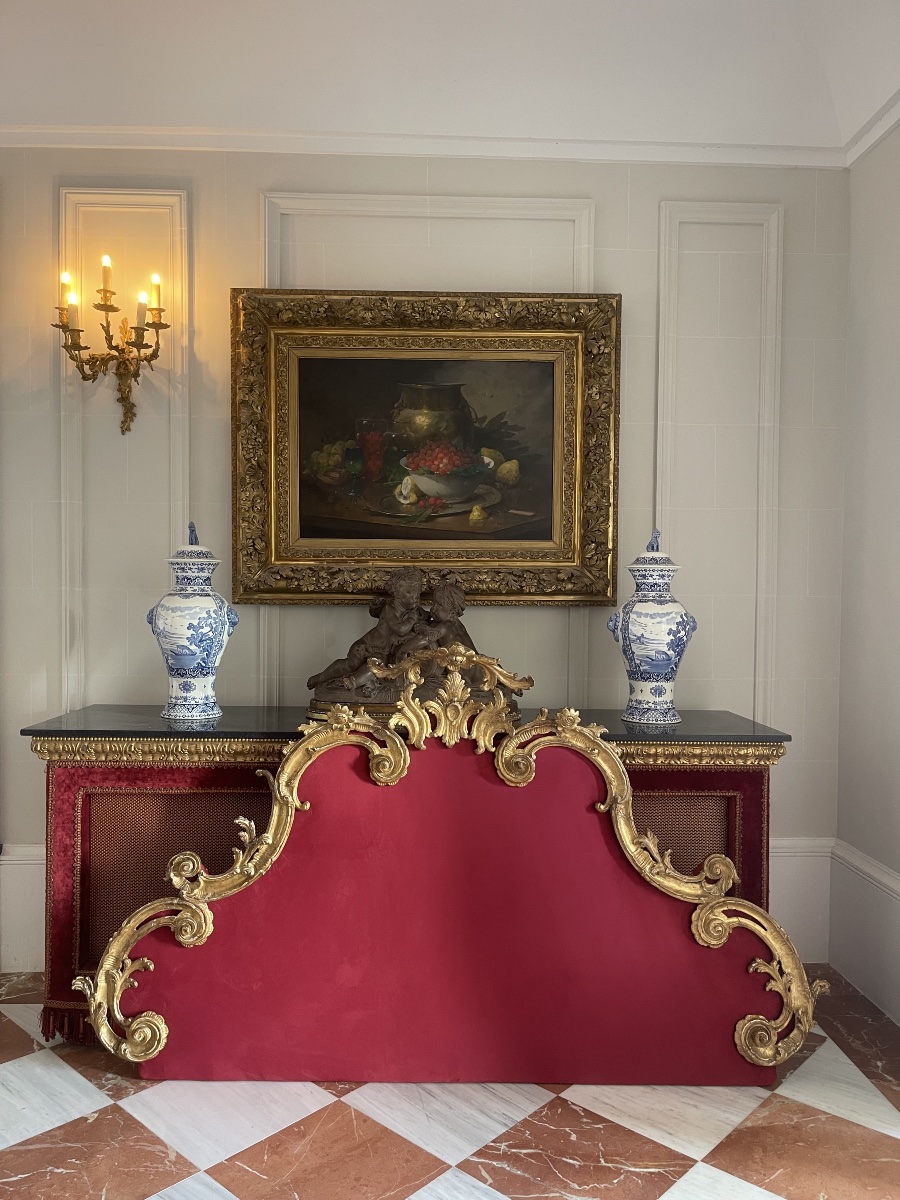 Importante Tête de Lit Louis XV en Bois Sculpté et Doré, XVIIIe Siècle