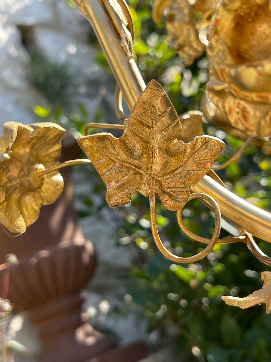 Huge Pair Of Candelabra In Marble And Gilt Bronze.-photo-3