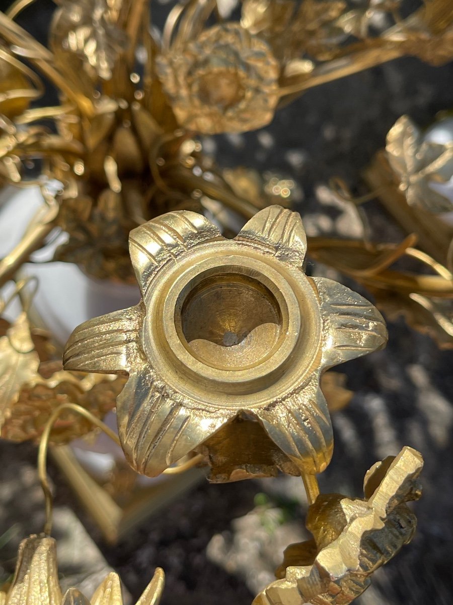 Huge Pair Of Candelabra In Marble And Gilt Bronze.-photo-5