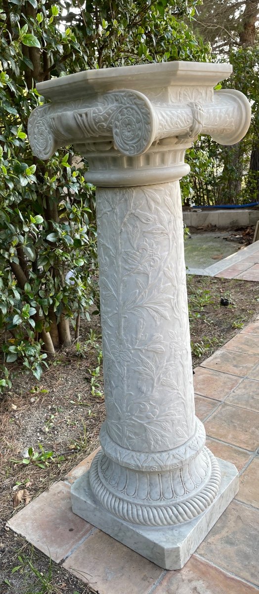 White Carrara Marble Column-photo-4