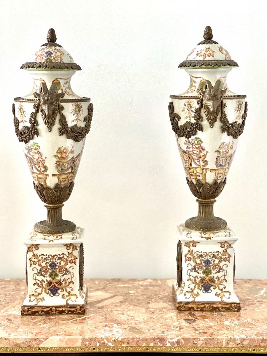 Paire De Grands Vases/ Potiches/urnes 