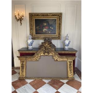 Important Napoleon III Style Headboard In Carved And Gilded Wood – 200 Cm – Circa 1850/1870