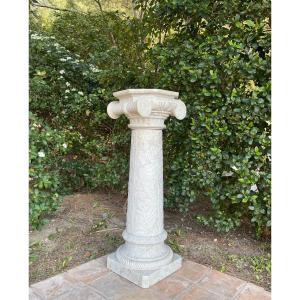 White Carrara Marble Column