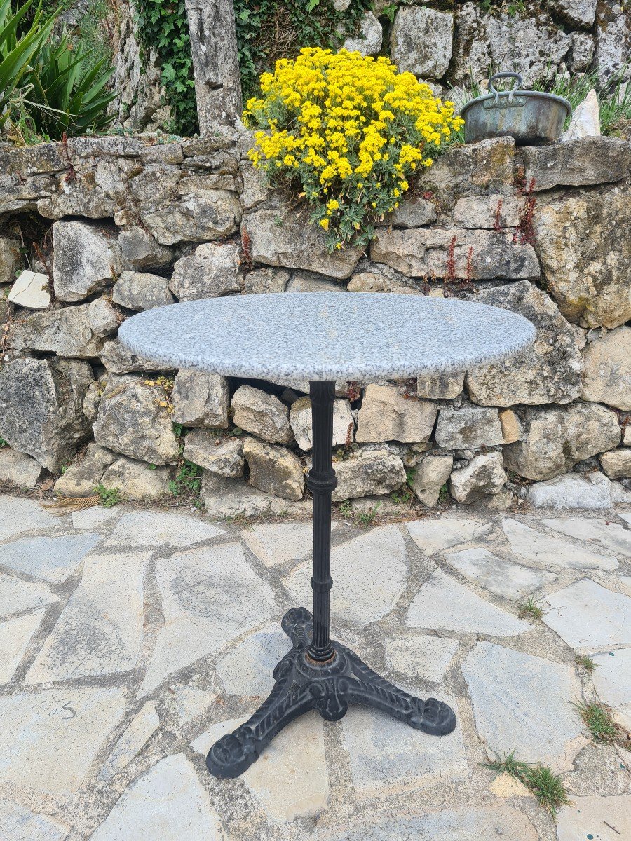 Table Bistrot Avec Piètement En Fonte époque XX ème Siècle -photo-4