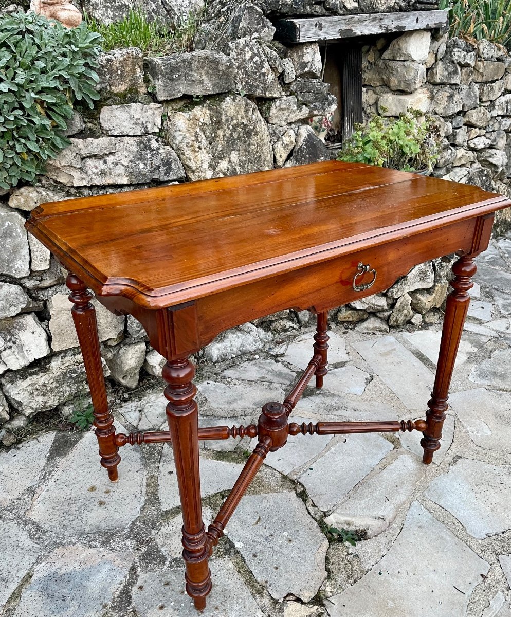 Table A Ecrire En  acajou De Style Louis XIII Epoque XIX Eme Siecle-photo-2