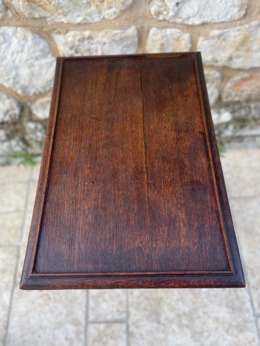 Tripod Pedestal Table In Solid Oak, 19th Century-photo-4