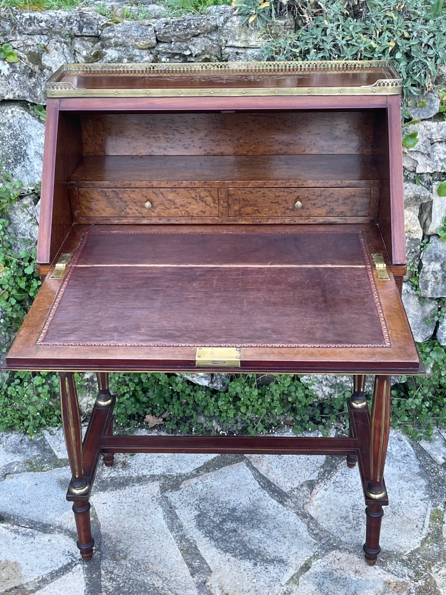 Lady's Secretary In Mahogany From Napoleon III Period 19th Century -photo-3