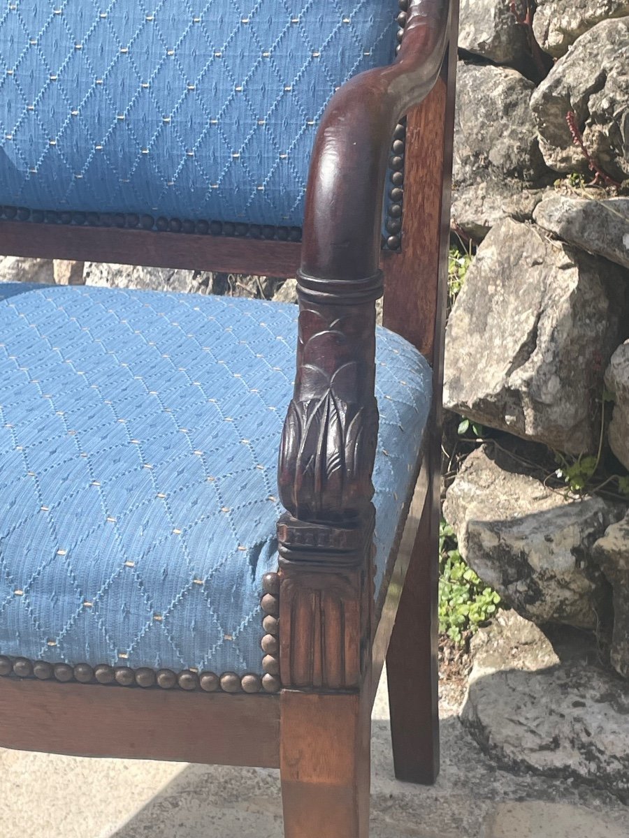 Pair Of Empire Period Dolphin Armchairs -photo-5