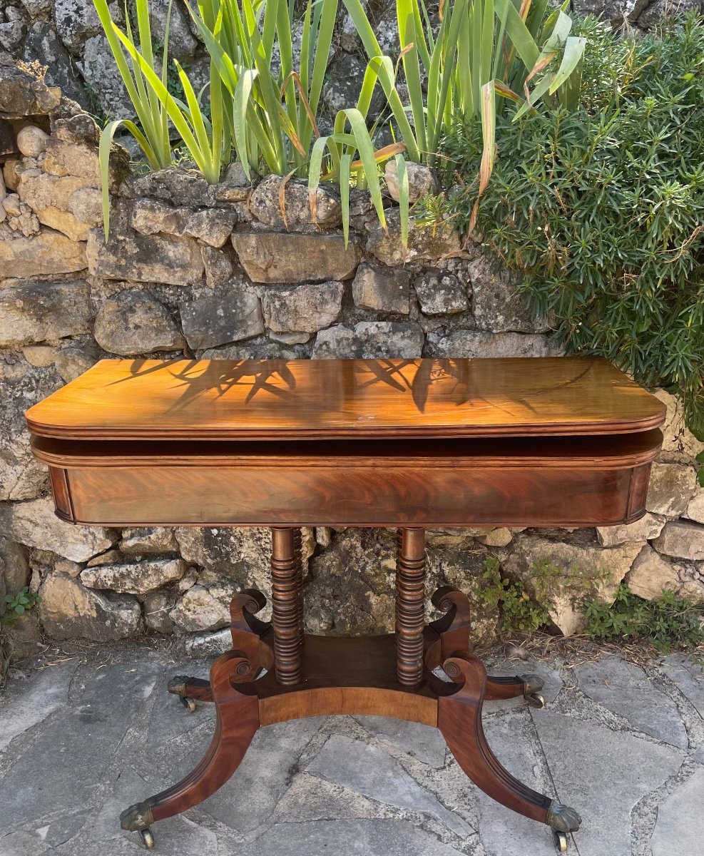 Petite Table Ou Console En Acajou D’epoque Regency-photo-2