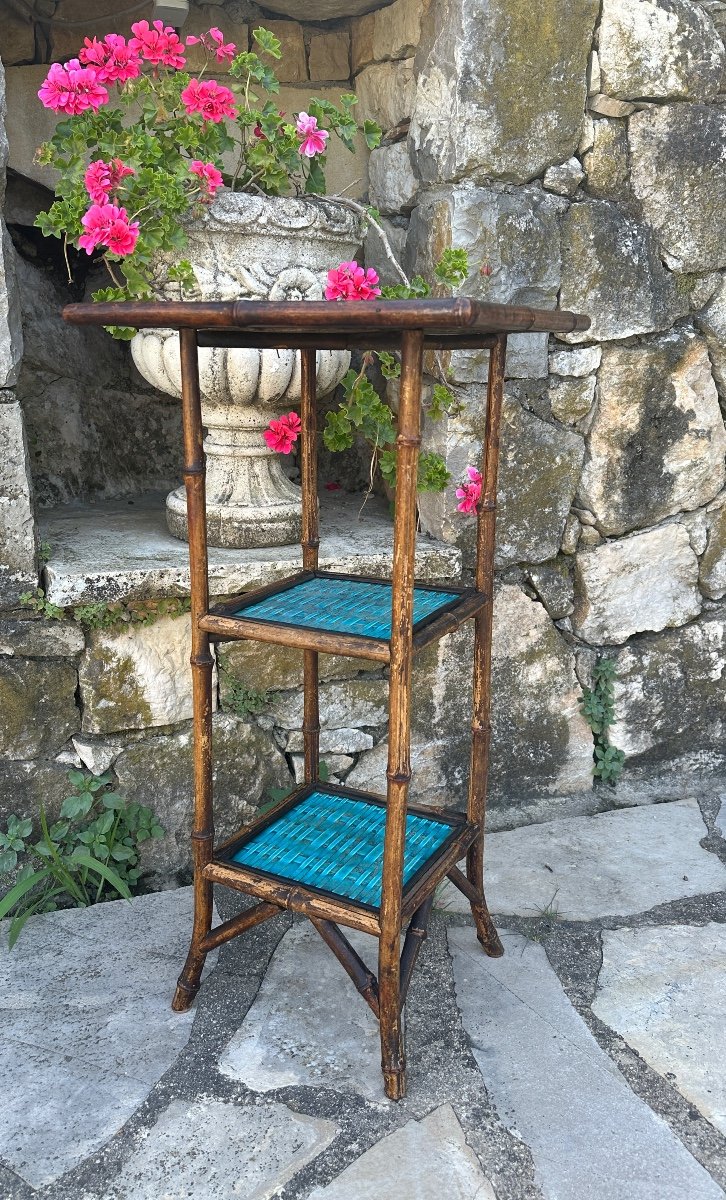Small Japanese Bolster In Bamboo And Ceramic Minton Hollins &co Late 19th Century-photo-2