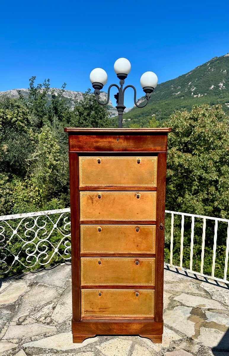 Charming 19th Century Mahogany Notary's File Cabinet.