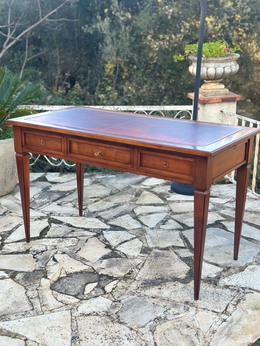 Louis XVI Style Mahogany Desk, 20th Century -photo-2