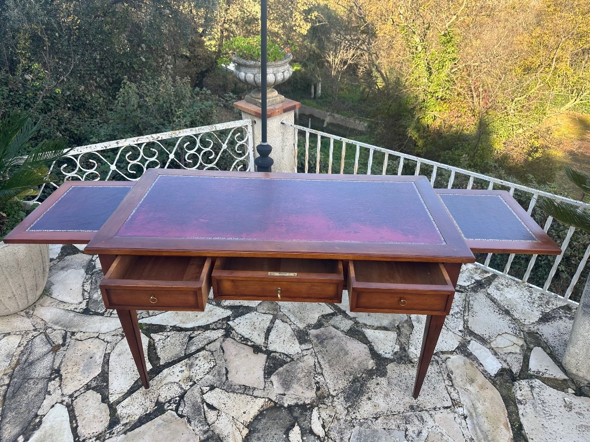 Louis XVI Style Mahogany Desk, 20th Century -photo-8