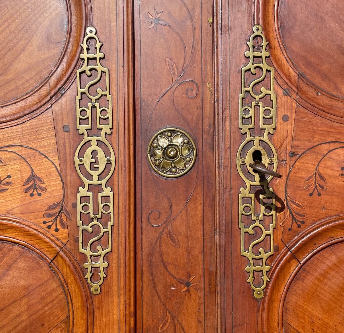Magnificent Pair Of Molded Walnut Doors From The 19th Century -photo-2
