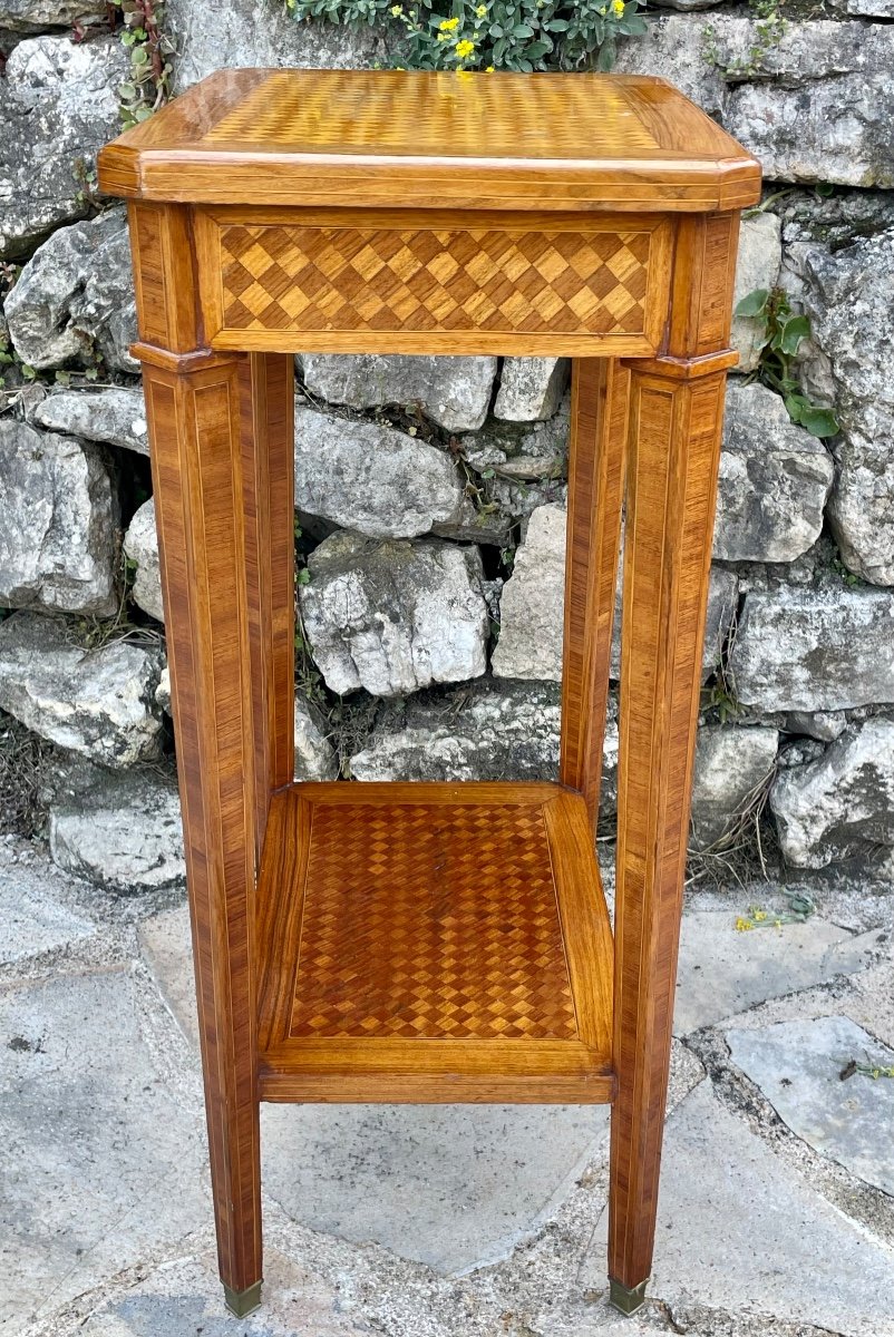 Small Louis XVI Style Wood Marquetry Flying Table, 20th Century -photo-1