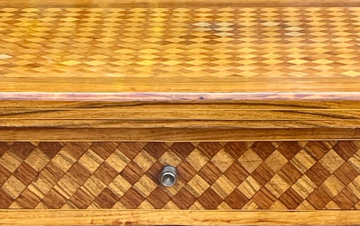 Small Louis XVI Style Wood Marquetry Flying Table, 20th Century -photo-2