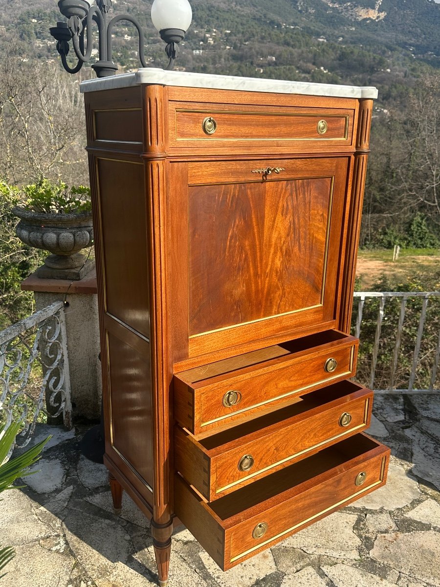 Secrétaire En Acajou De Style Louis XVI époque XXeme Siècle -photo-2