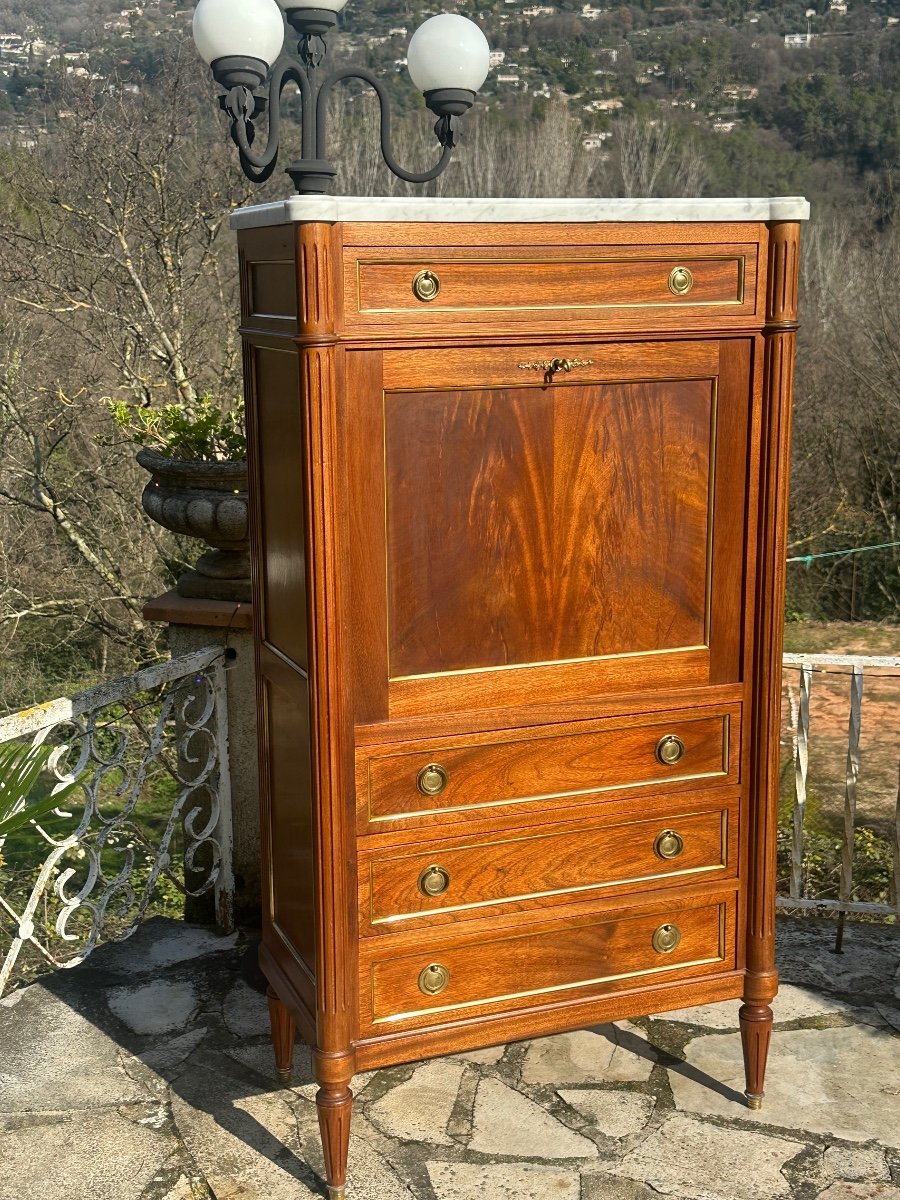 Secrétaire En Acajou De Style Louis XVI époque XXeme Siècle -photo-7