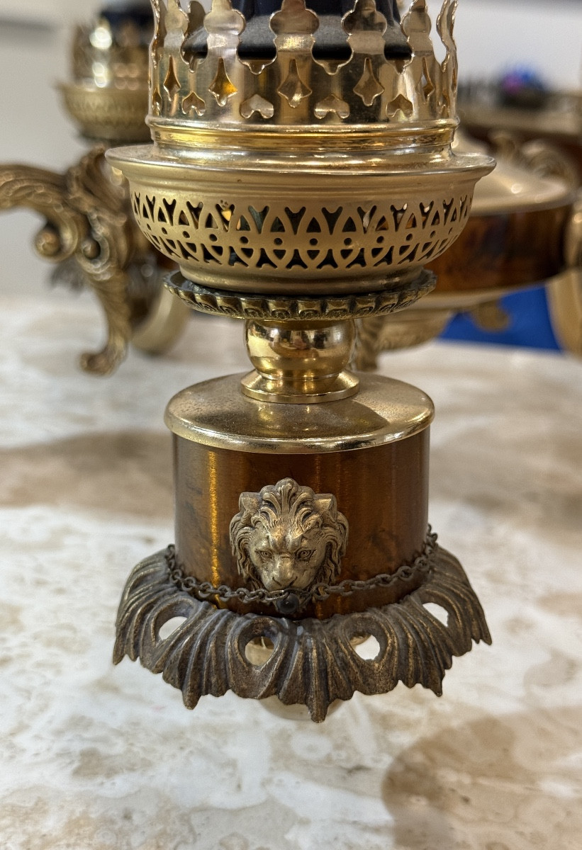Empire Style Bronze And Copper Chandelier, 20th Century -photo-1