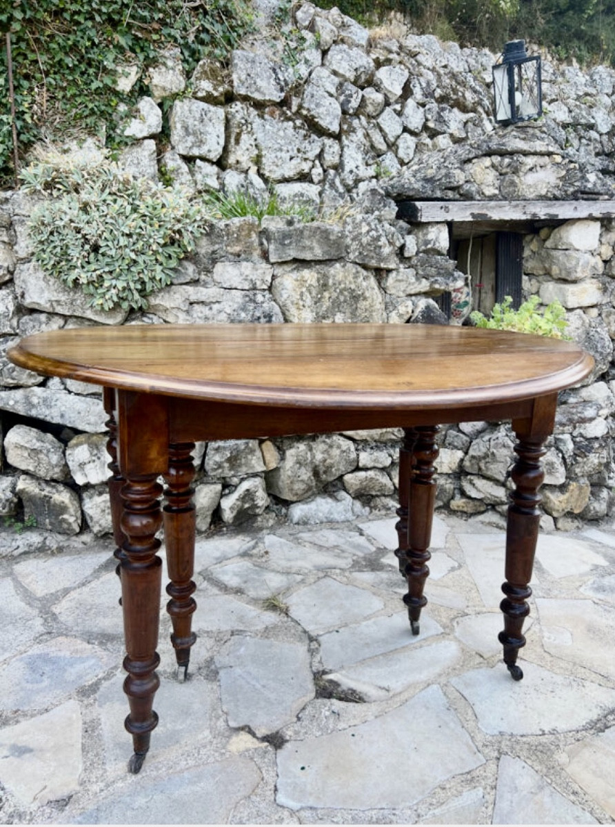 Louis Philippe Style Walnut Dining Table, 19th Century.-photo-5