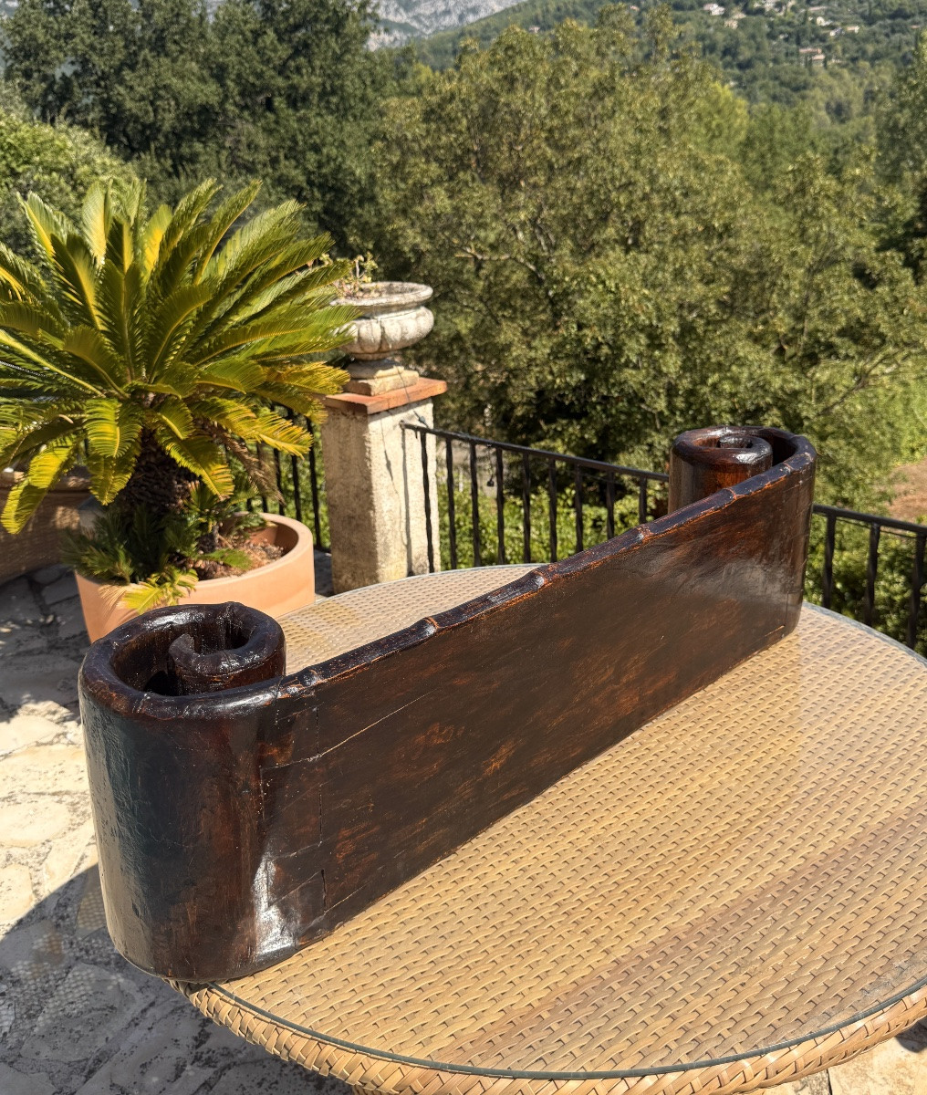 Table Basse à Volutes Chinoise, en Orme Massif .Époque XIXEME siècle .-photo-4