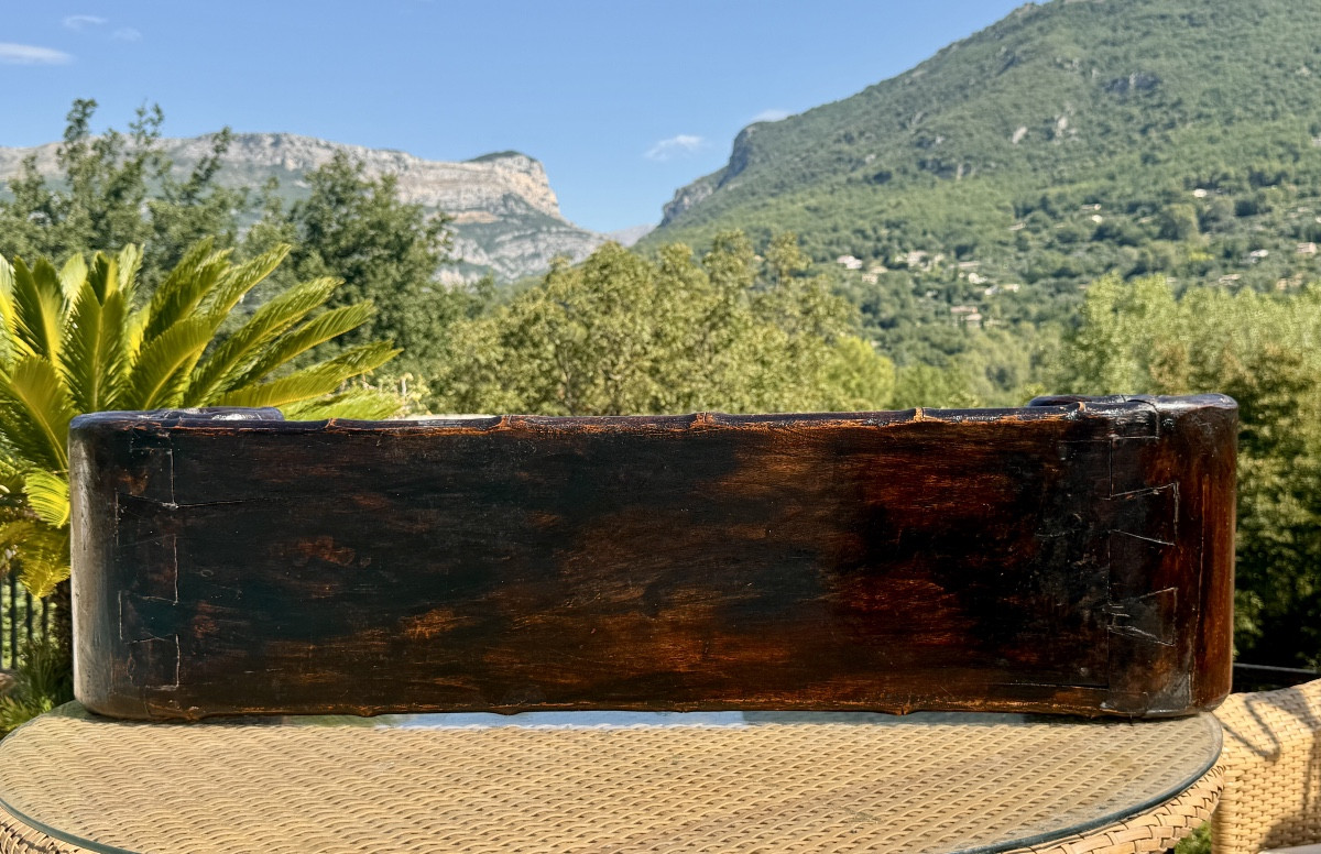 Table Basse à Volutes Chinoise, en Orme Massif .Époque XIXEME siècle .-photo-4