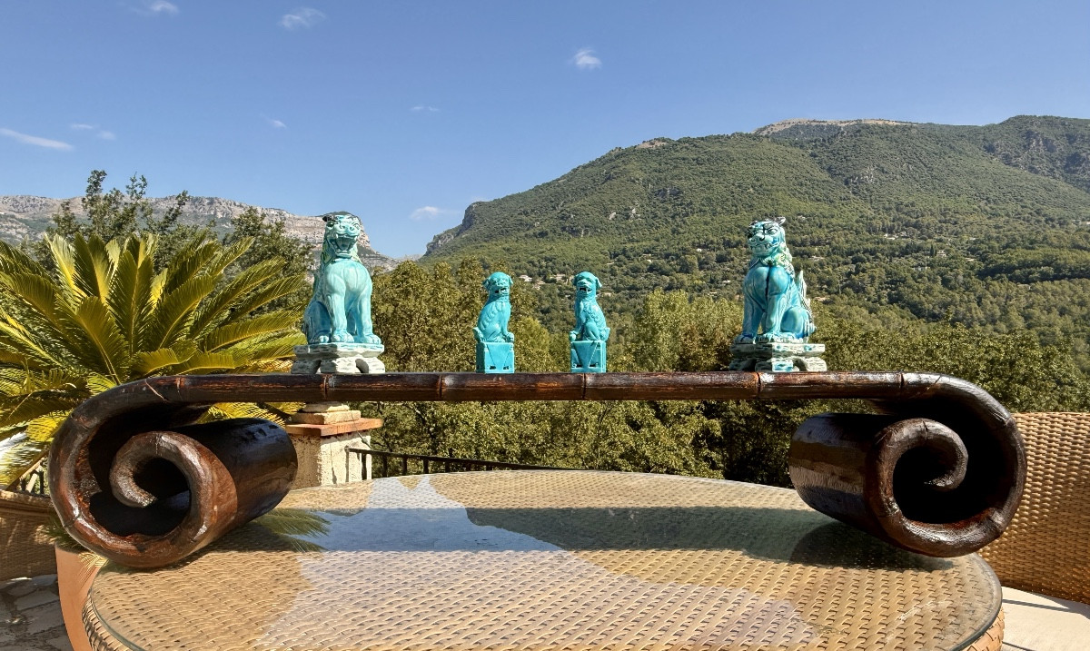 Table Basse à Volutes Chinoise, en Orme Massif .Époque XIXEME siècle .