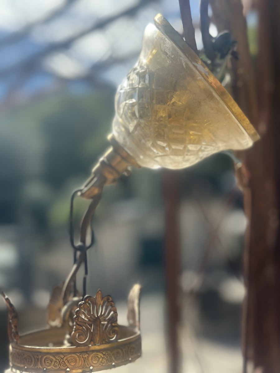 Petit lustre Mongolfiere à Pampilles Époque XXeme siècle -photo-5
