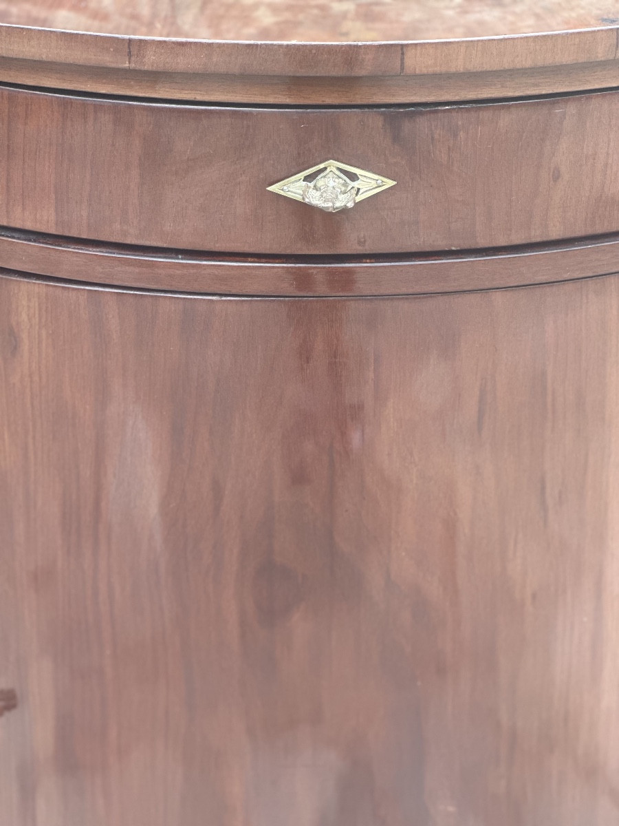 Small Corner Cupboard In Flamed Mahogany With Detached Columns, 19th Century.-photo-5
