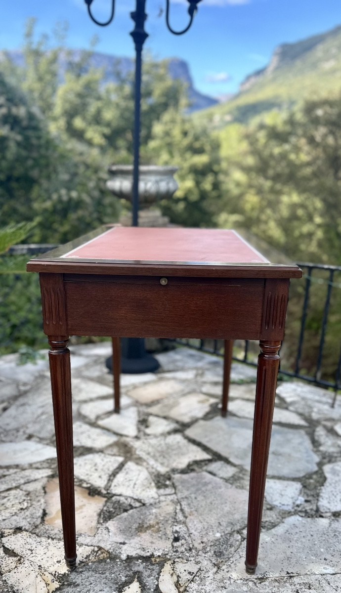 Louis XVI Style Mahogany Bureau Plat. 20th Century Period.-photo-1
