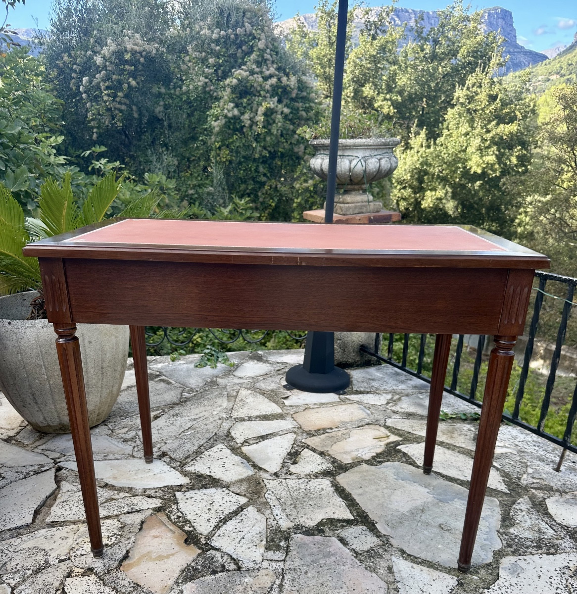 Louis XVI Style Mahogany Bureau Plat. 20th Century Period.-photo-2