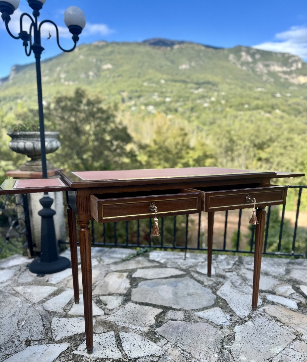 Louis XVI Style Mahogany Bureau Plat. 20th Century Period.-photo-5