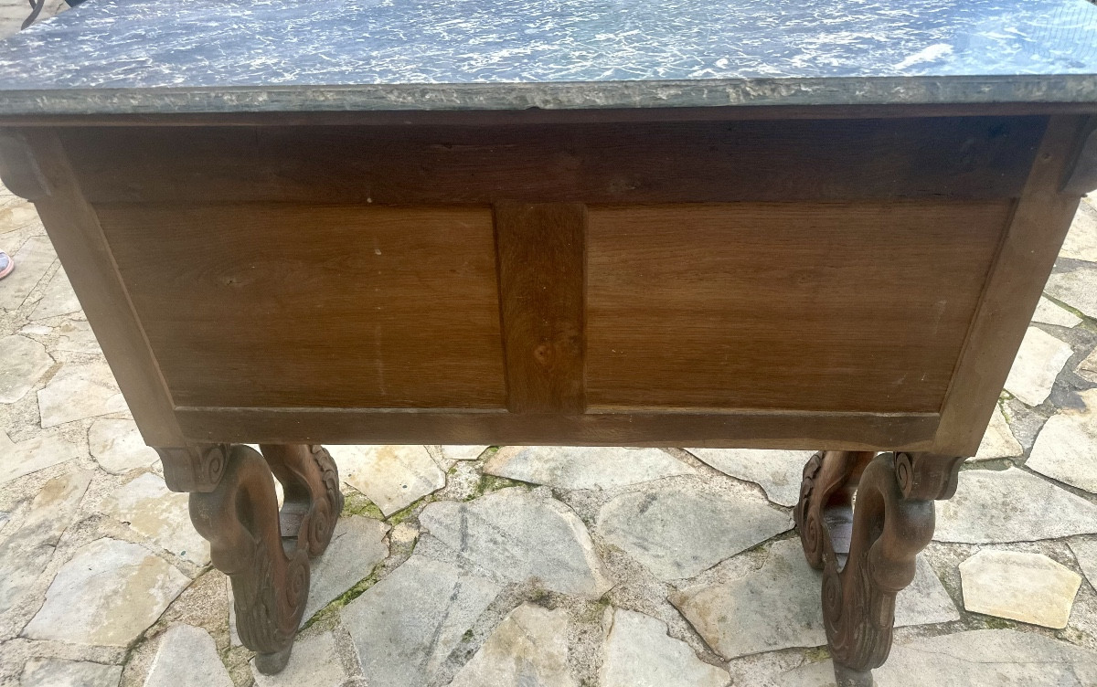 Console /desserte  à Col de Cygne en Acajou Flammé Epoque XIXEME siècle -photo-6