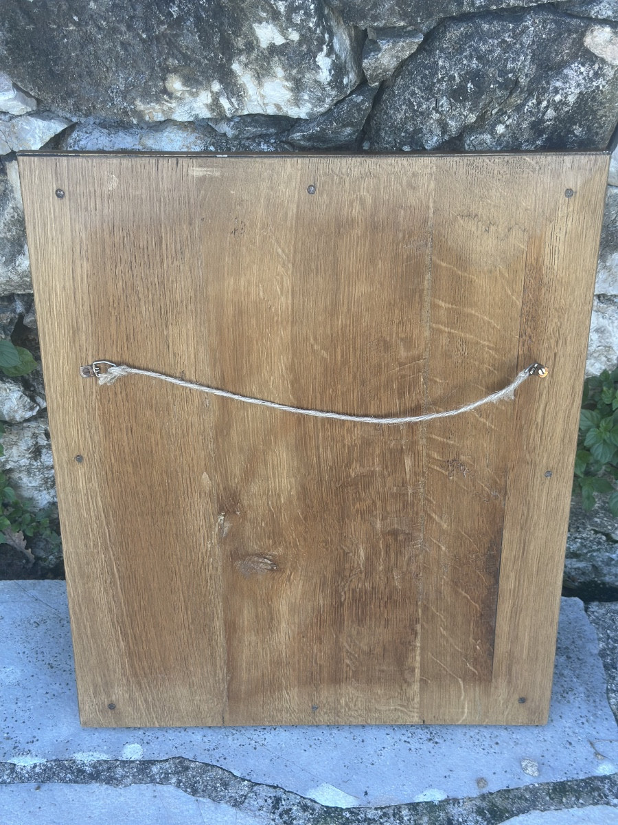 Miroir Baroque à poser ou à suspendre en bois doré sur fond noir -photo-5