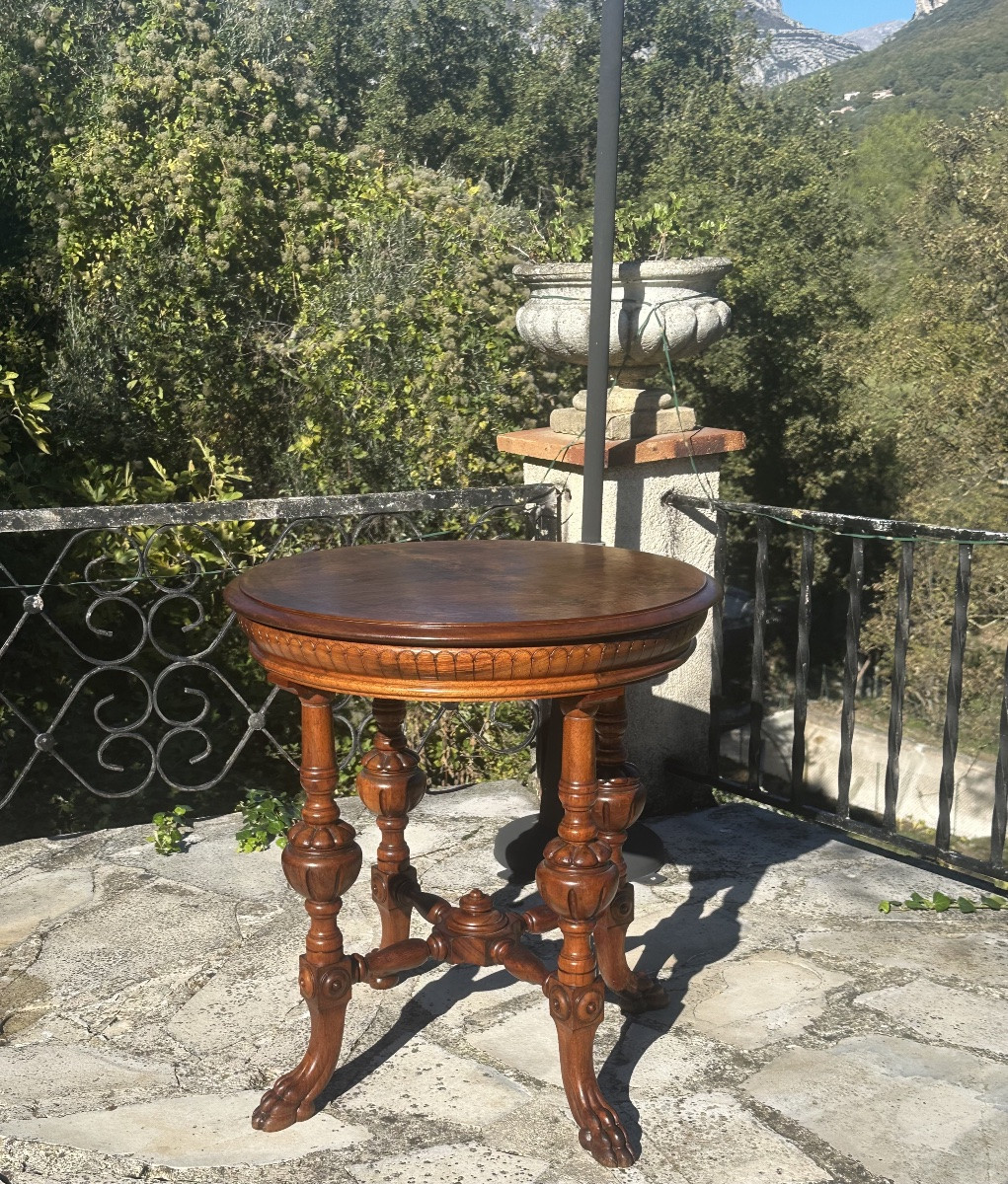 Guéridon en Acajou  Attribué à C.E Jonsson  Époque XIX siècle.-photo-2