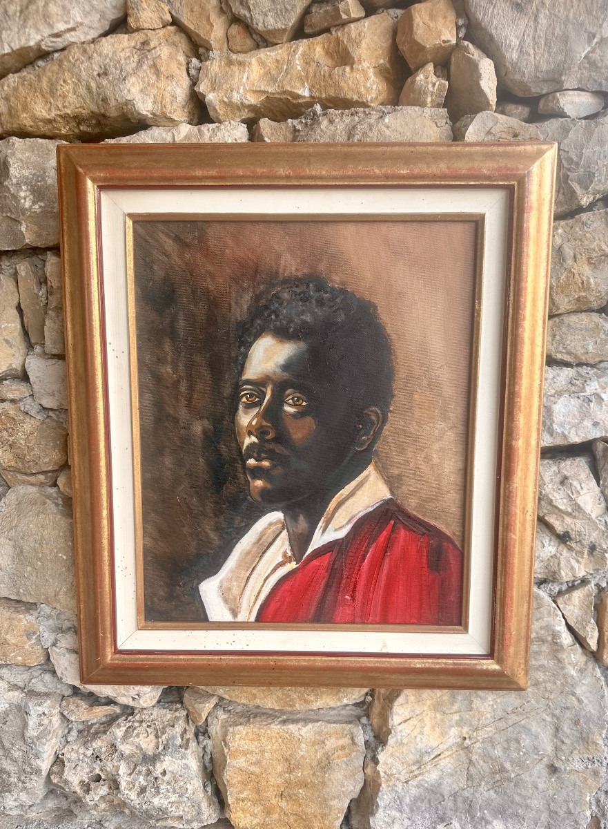 Painting Depicting A Portrait: Félix The Saxophonist By Vano.-photo-2