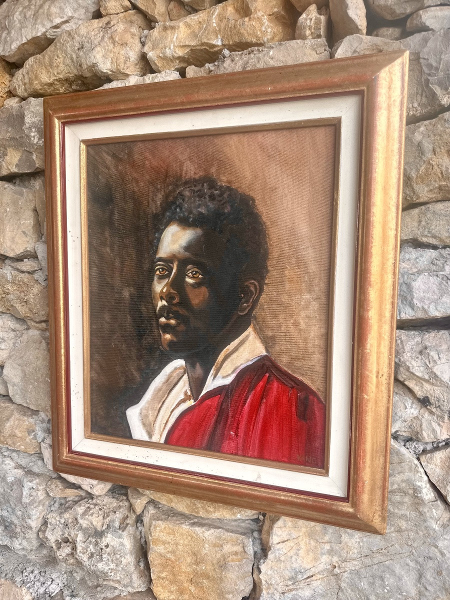 Painting Depicting A Portrait: Félix The Saxophonist By Vano.-photo-3