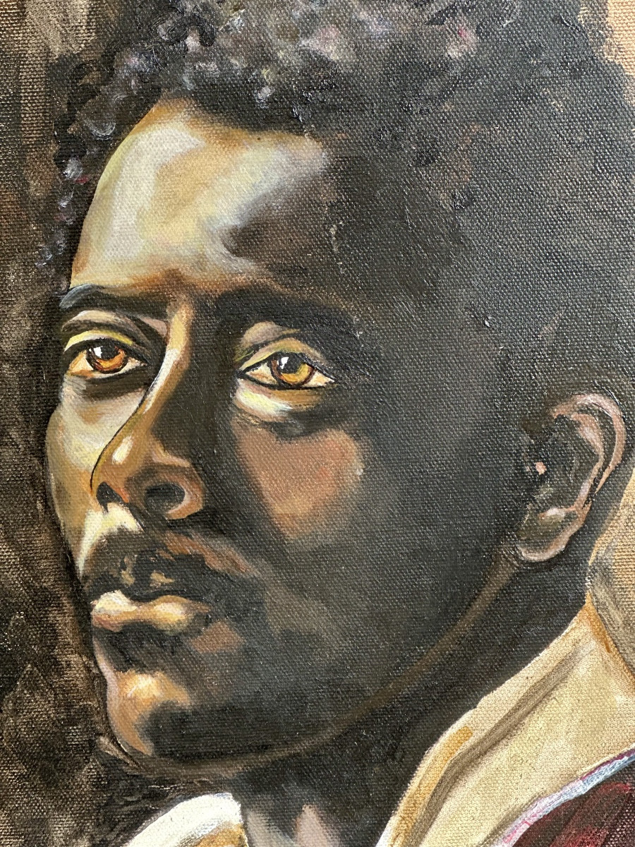 Painting Depicting A Portrait: Félix The Saxophonist By Vano.-photo-1