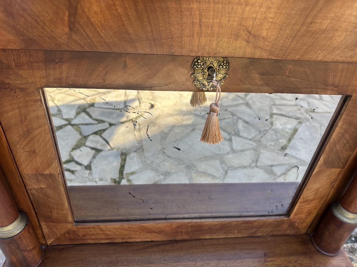 Small Bonheur Du Jour In Mahogany And Mahogany Veneer From The Empire Period, 19th Century.-photo-7