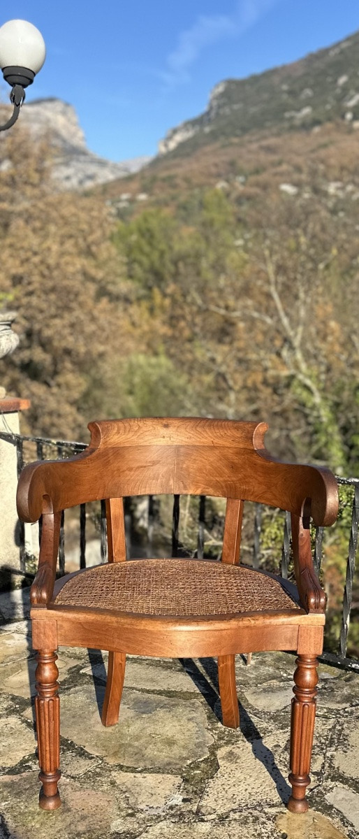 Walnut Office Chair Circa 1900.-photo-2