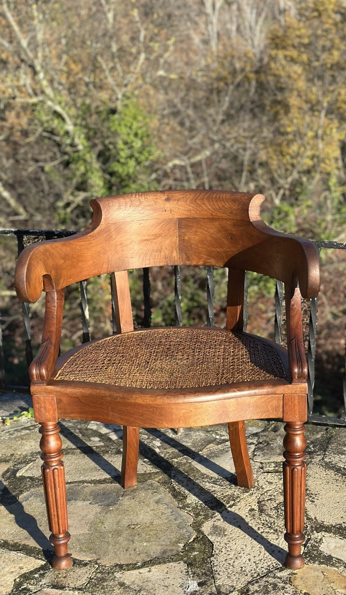 Walnut Office Chair Circa 1900.-photo-6