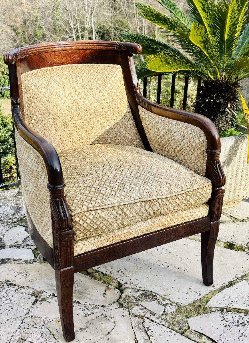 Mobilier de salon en Acajou Massif d’Époque Empire , XIX eme siècle.-photo-4