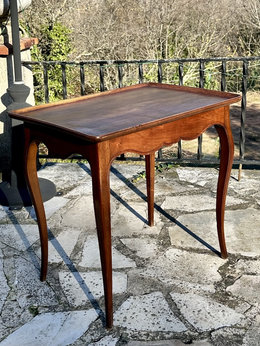 Table d’appoint à Plateau Cabaret de style Louis XV Époque XIX eme siècle.-photo-1