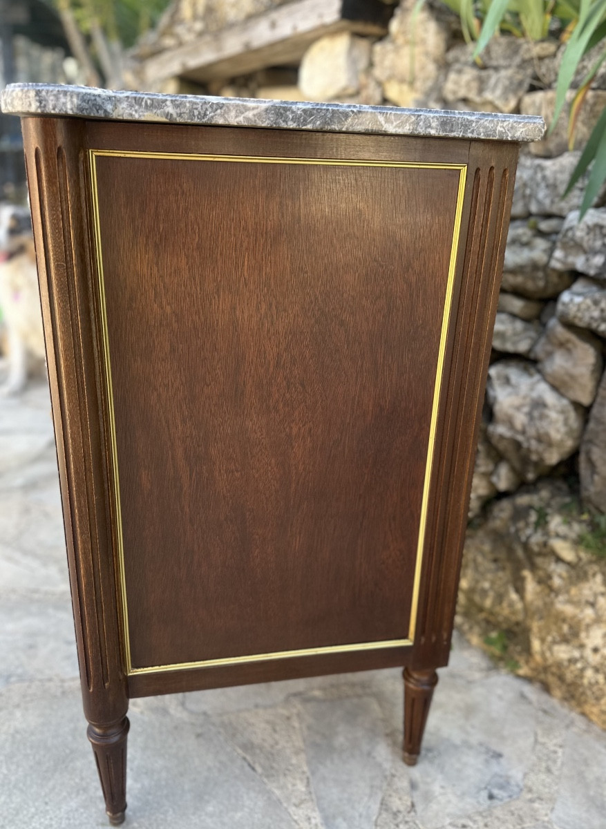 Small Louis XVI Style Mahogany Chiffonier XXeme Siècle Period.-photo-1