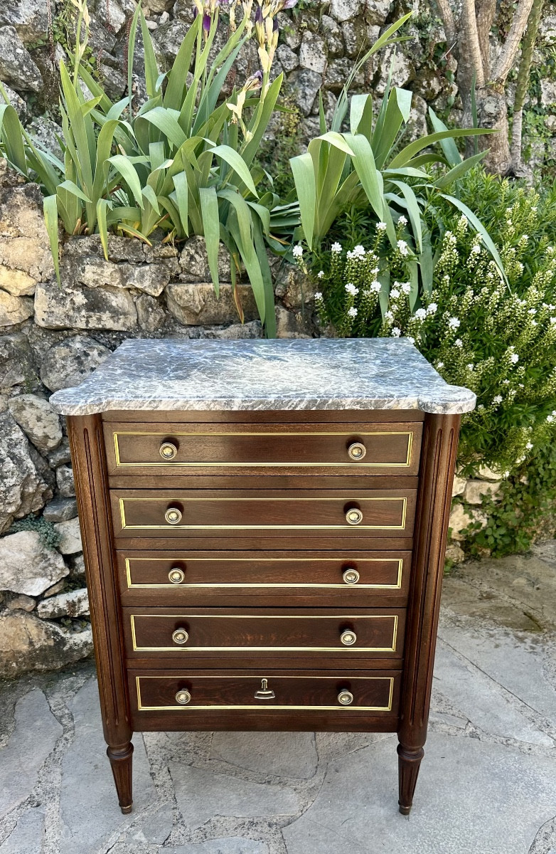 Small Louis XVI Style Mahogany Chiffonier XXeme Siècle Period.-photo-6