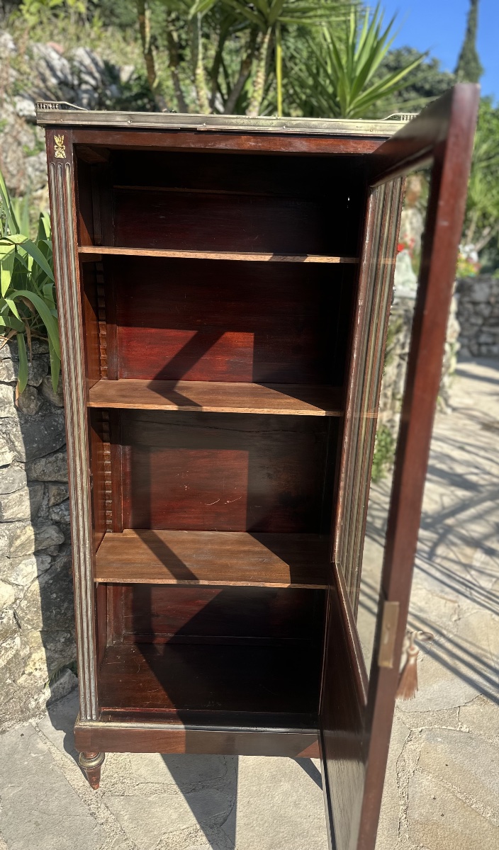 Small Mahogany Display Case In The Louis XVI Style From The 19th Century.-photo-2