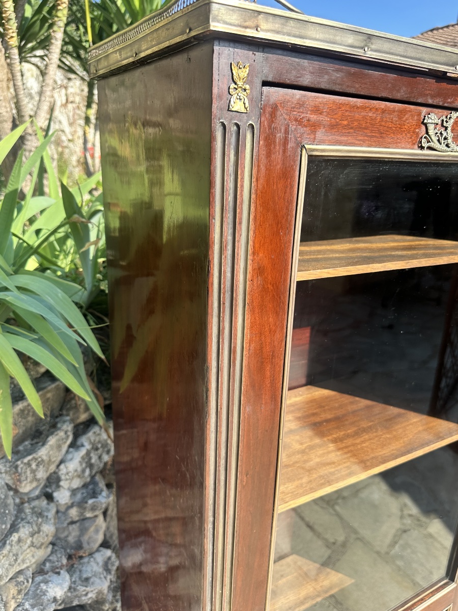 Small Mahogany Display Case In The Louis XVI Style From The 19th Century.-photo-6