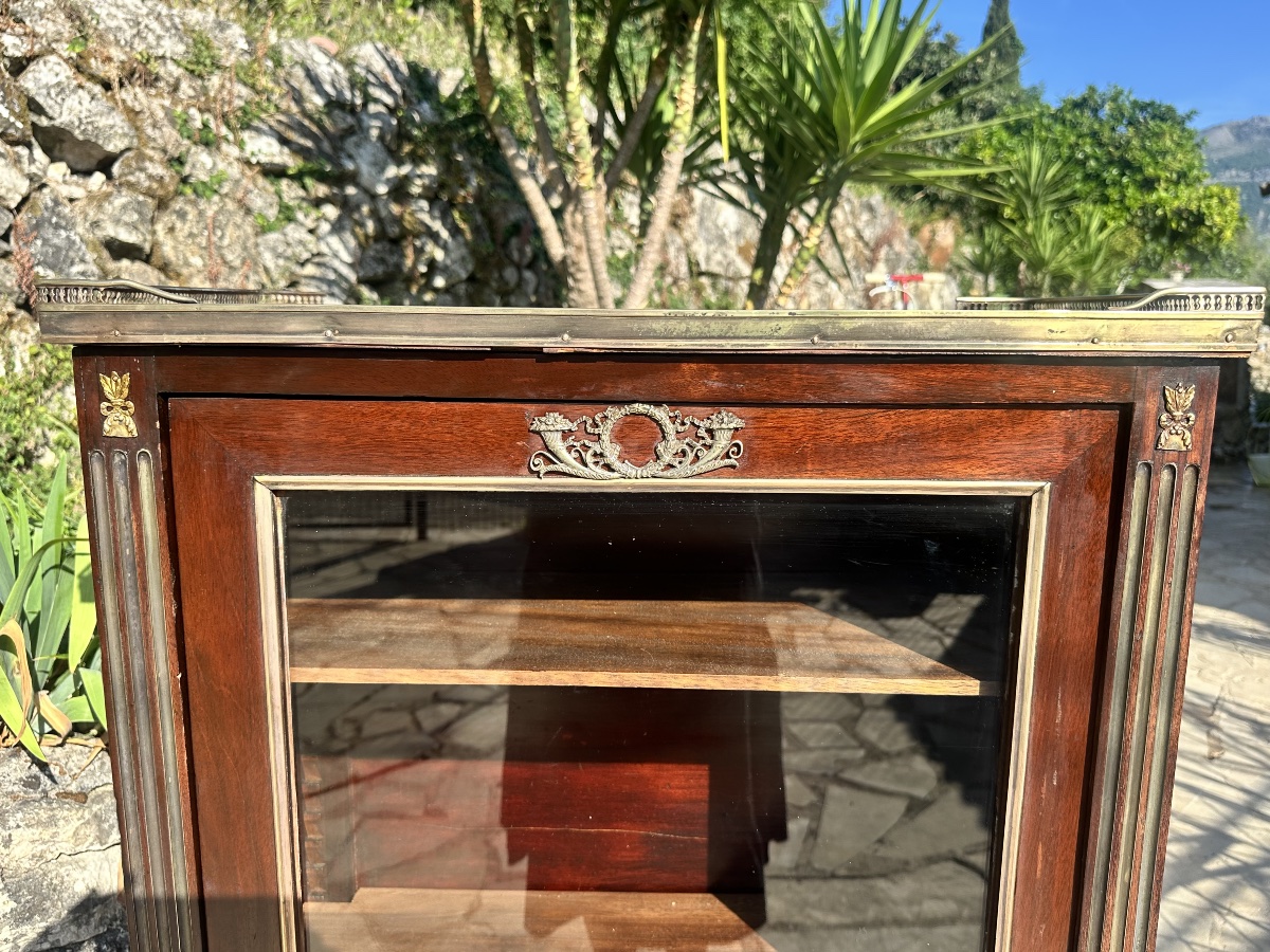 Small Mahogany Display Case In The Louis XVI Style From The 19th Century.-photo-7